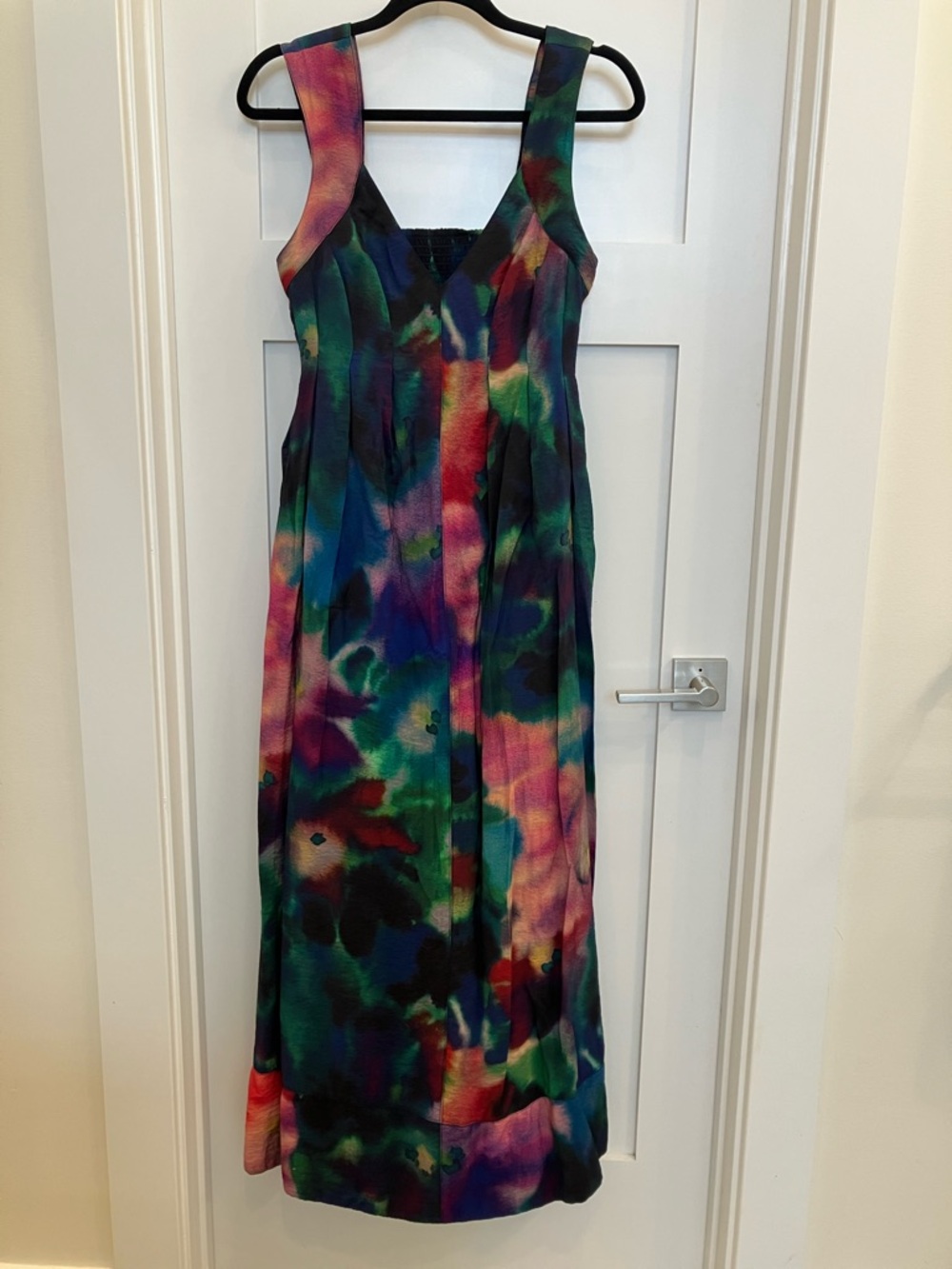 Anthropologie Printed V-Neck Pleated Maxi Dress - Picture 5 of 12